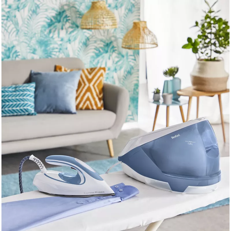 Tefal Express Protect SV9202 2800 W 1,8 l suela Durilium AirGlide Autoclean Blanca, Azul