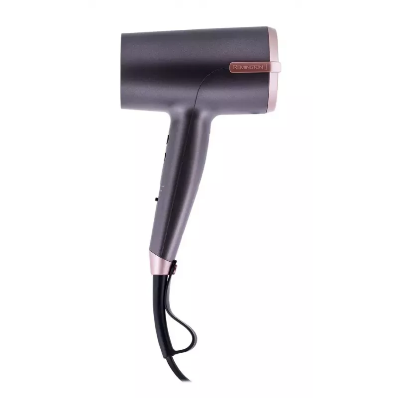 Secador de pelo Remington D6077 2000 W, función iónica, aire frío, difusor, 3 niveles de temperatura, gris/bronce