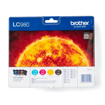 Cartucho de tinta Brother LC980VALBP 4 uds. Original Negro, Cian, Magenta, Amarillo