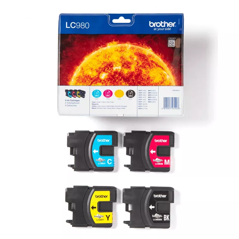 Cartucho de tinta Brother LC980VALBP 4 uds. Original Negro, Cian, Magenta, Amarillo