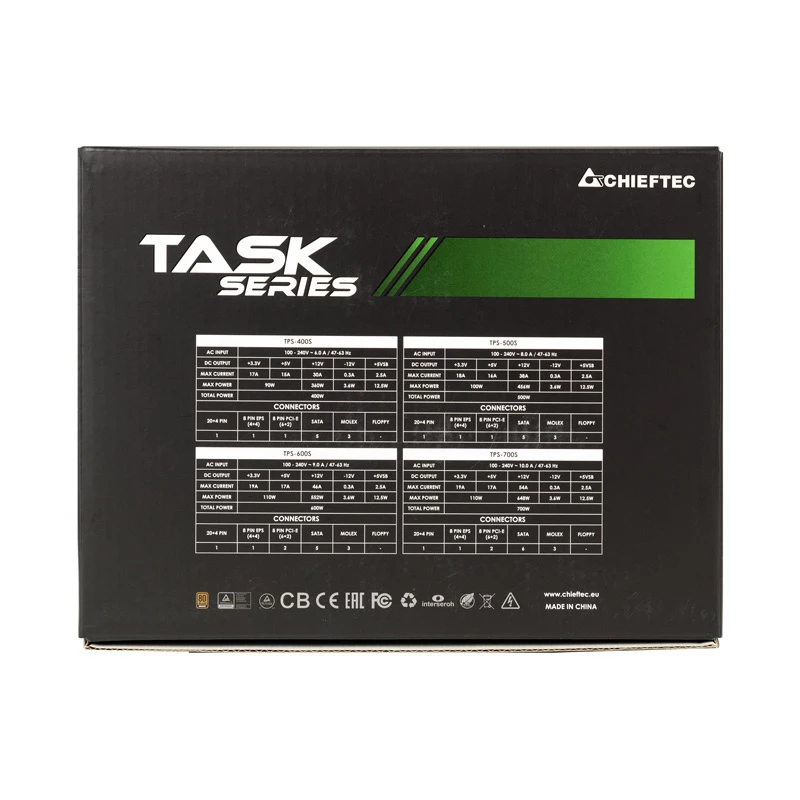 Fuente de alimentación Chieftec Task TPS-700S 700 W 20+4 pin ATX ATX Negro