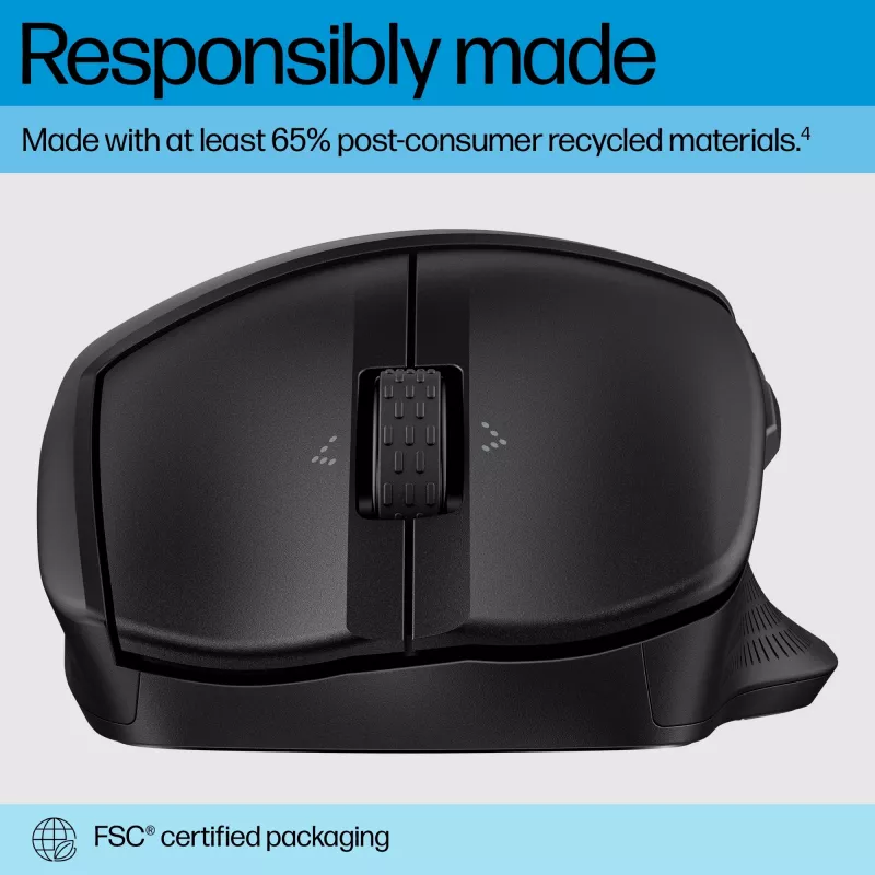 HP 480 Comfort Ratón Bluetooth, diestro, Bluetooth, 4000 DPI, Negro