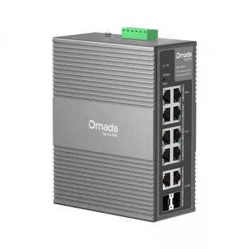 Switch industrial TP-Link Omada 10 puertos Gigabit Easy Managed con 6 puertos PoE+ y 2 puertos PoE++