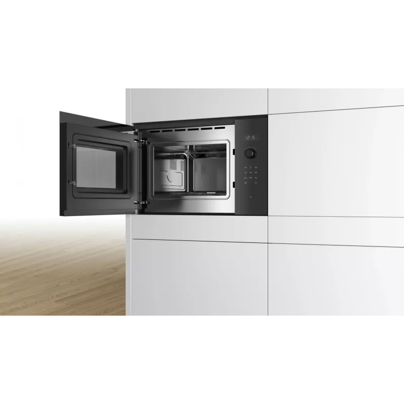 Microondas integrable Bosch Serie 6 BFL554MB0 – 900 W, 25 L, control giratorio y táctil, negro