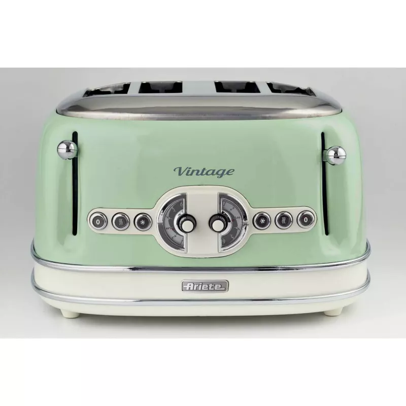 Ariete Vintage 156 tostadora de 4 ranuras, 1600 W, verde claro