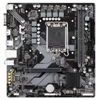 Placa base GIGABYTE B760M H DDR4 - Compatible con procesadores Intel Core de 14.ª generación, VRM digital 6+1+1 fases, hasta 3200MHz DDR4 (OC), 2xPCIe 4.0 M.2, GbE LAN, USB 3.2 Gen1
