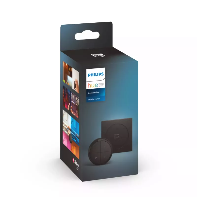 Philips Hue Tap Dial interruptor, inalámbrico, ZigBee, montaje en pared, plástico, negro