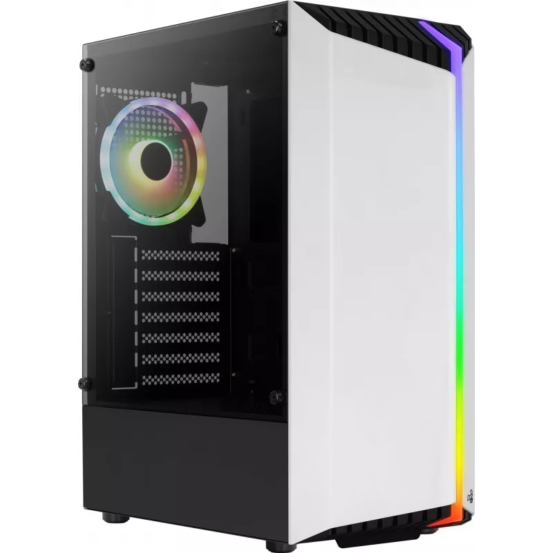 Aerocool Bionic V2 caja de PC Midi Tower, ATX / micro ATX / Mini-ITX, cristal templado, RGB, blanca