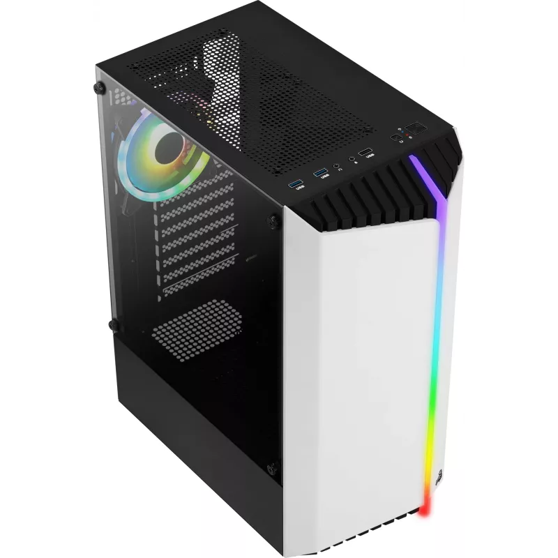 Aerocool Bionic V2 caja de PC Midi Tower, ATX / micro ATX / Mini-ITX, cristal templado, RGB, blanca
