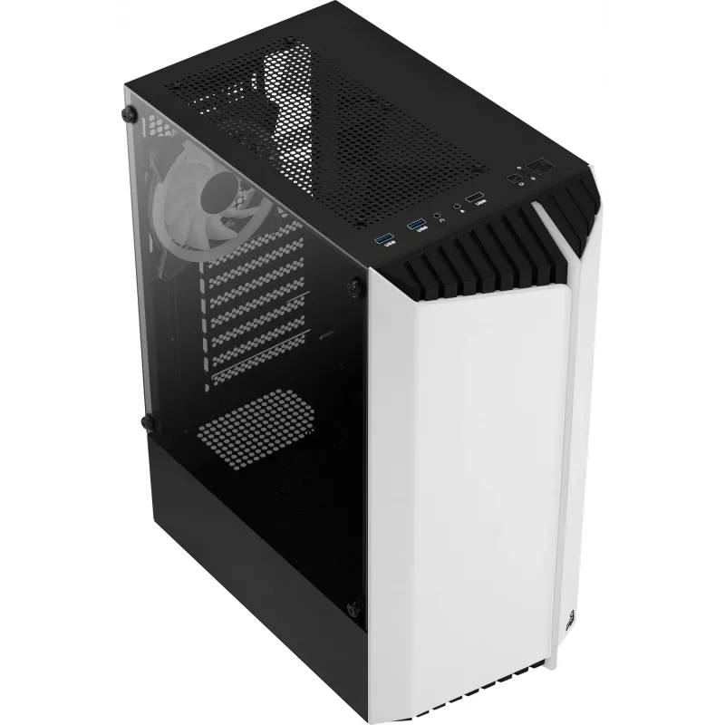 Aerocool Bionic V2 caja de PC Midi Tower, ATX / micro ATX / Mini-ITX, cristal templado, RGB, blanca