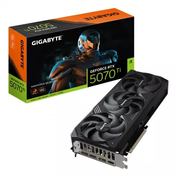 Tarjeta gráfica GIGABYTE GeForce RTX 5070 Ti WINDFORCE OC SFF 16G - 16GB GDDR7, 256bit, PCI-E 5.0, 2497 MHz frecuencia de núcleo, 3 x DP 2.1a, 1 x HDMI 2.1b, NVIDIA DLSS 4, GV-N507TWF3OC-16GD