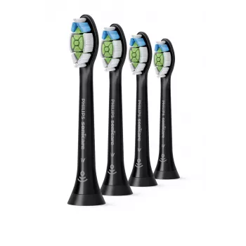 Cabezales de cepillo Philips HX6064/88 Optimal White — 4 uds., negro, cerdas medias, 62.000 movimientos/min