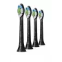 Cabezales de cepillo Philips HX6064/88 Optimal White — 4 uds., negro, cerdas medias, 62.000 movimientos/min