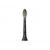 Cabezales de cepillo Philips HX6064/88 Optimal White — 4 uds., negro, cerdas medias, 62.000 movimientos/min