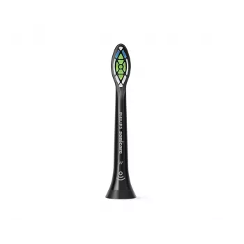 Cabezales de cepillo Philips HX6064/88 Optimal White — 4 uds., negro, cerdas medias, 62.000 movimientos/min