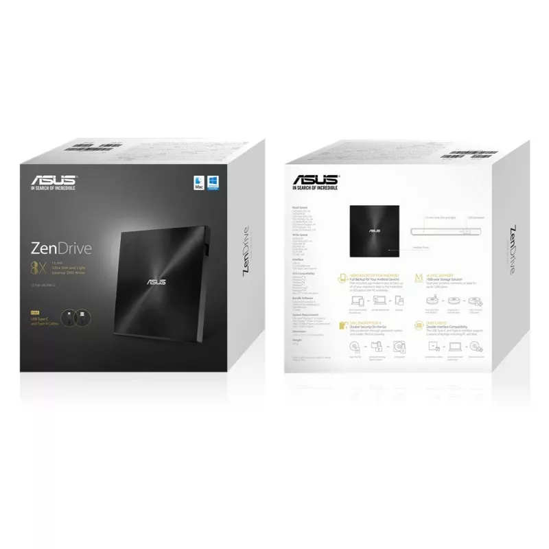 ASUS ZenDrive U9M unidad óptica DVD±RW negra
