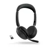 Jabra Evolve2 65 Flex - Link380a MS estéreo, con cable e inalámbrico, 20 - 20000 Hz, oficina/callcenter, 136 g, auricular, negro