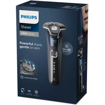 Philips SHAVER Series 5000 S5885/10 maquinilla de afeitar para hombre, afeitadora rotativa, recortadora, negra, azul