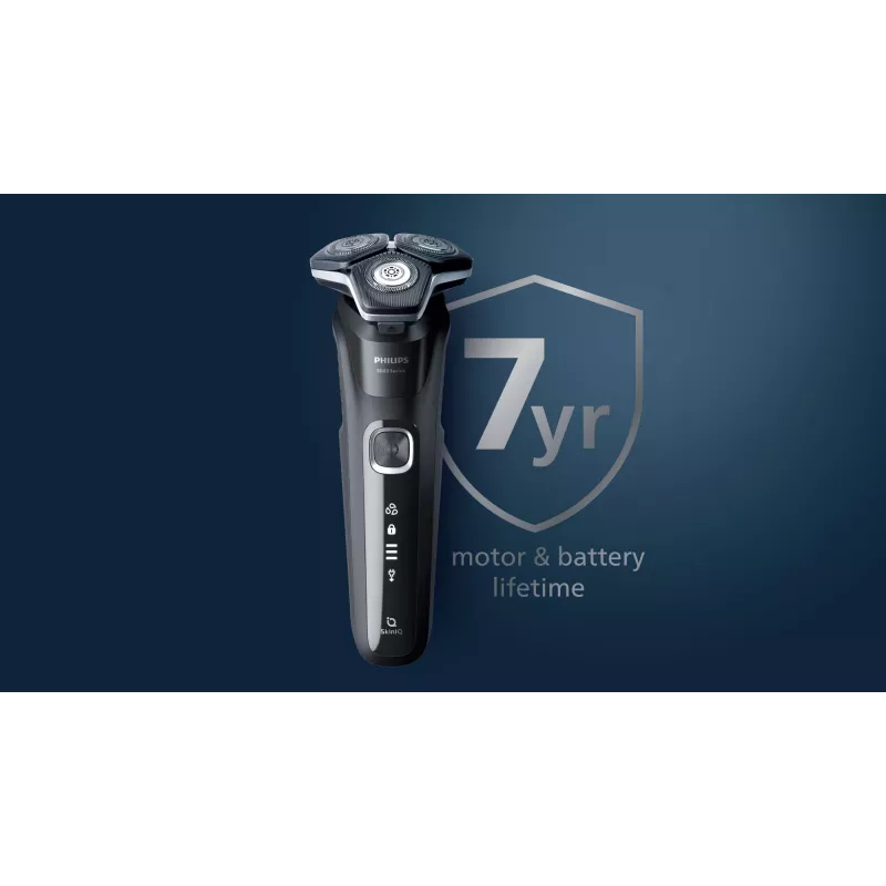 Philips SHAVER Series 5000 S5885/10 maquinilla de afeitar para hombre, afeitadora rotativa, recortadora, negra, azul