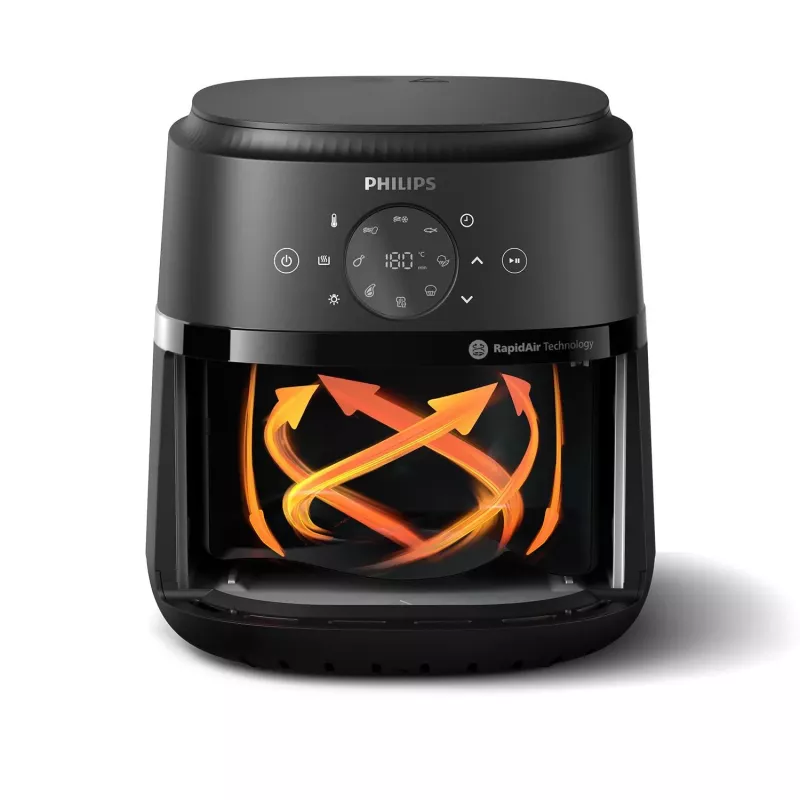 Freidora Philips serie 2000 NA221/00 individual 4,2 L independiente 1500 W freidora de aire negro, plata