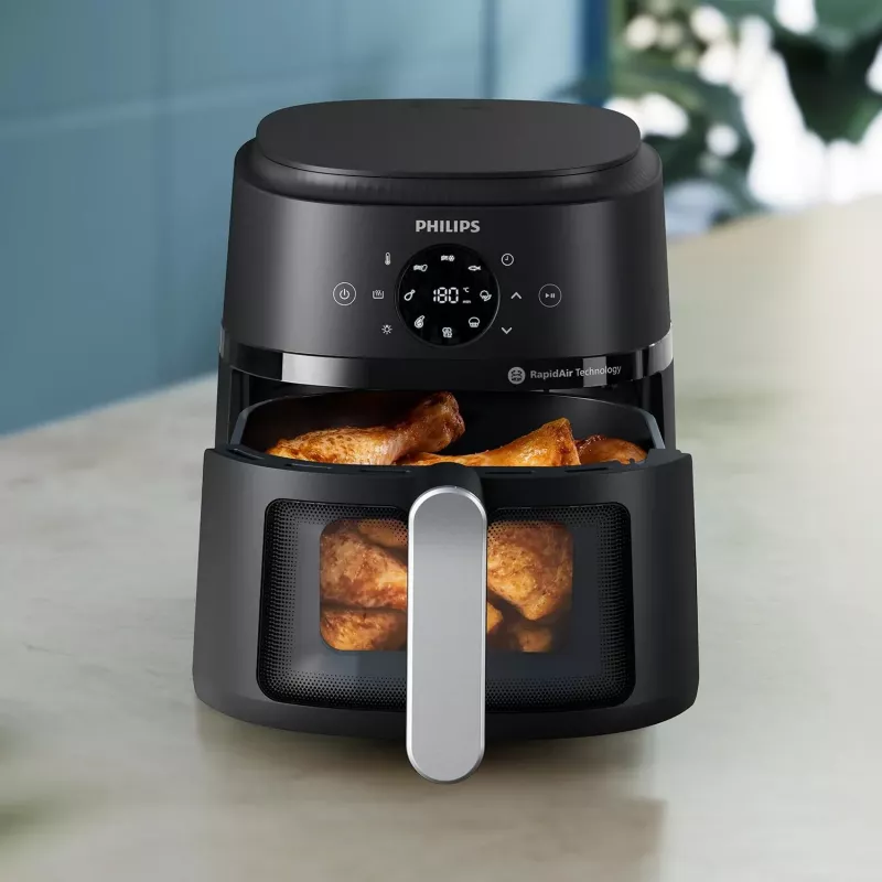 Freidora Philips serie 2000 NA221/00 individual 4,2 L independiente 1500 W freidora de aire negro, plata
