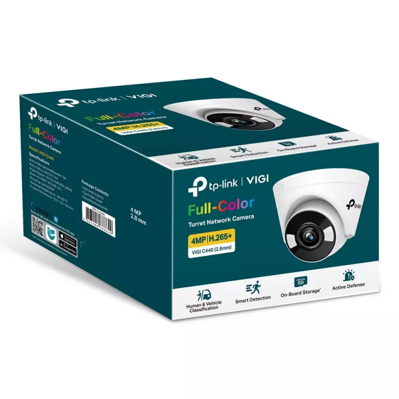 Cámara de red TP-Link VIGI 5MP Full-Color Turret, cámara de vigilancia IP, interior, con cable, 120 dB, CE, NTRA, VCCI, KC, BSMI, FCC, IC, montaje en techo