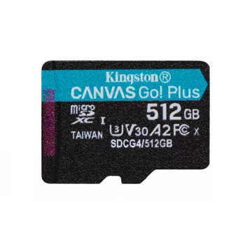 Kingston Technology 512GB microSDXC Canvas Go Plus Gen4 200R A2 U3 pack individual sin ADP