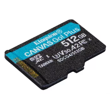 Kingston Technology 512GB microSDXC Canvas Go Plus Gen4 200R A2 U3 pack individual sin ADP
