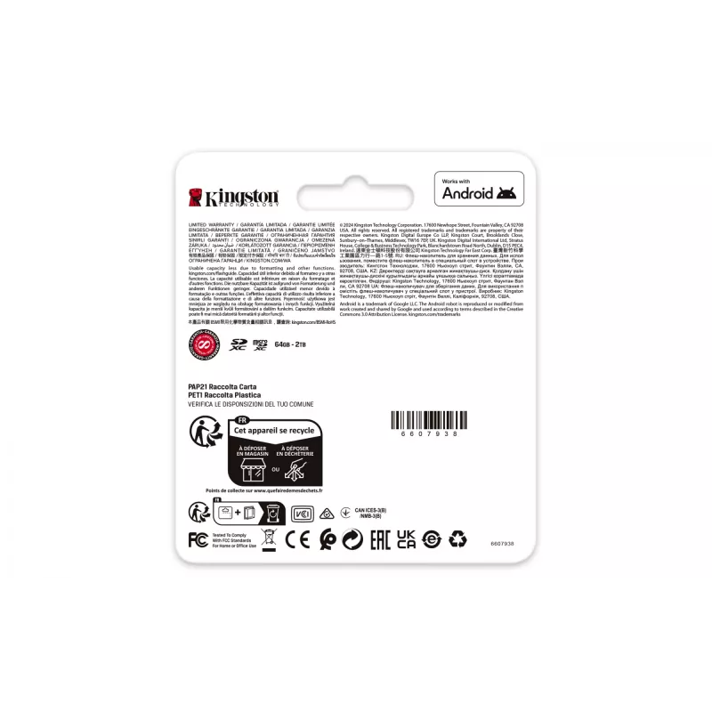 Kingston Technology 512GB microSDXC Canvas Go Plus Gen4 200R A2 U3 pack individual sin ADP