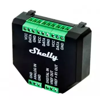 Sensor de temperatura integrado Shelly Plus Add-On – sensor interior/exterior cableado, -20–40°C, 37×42×15 mm