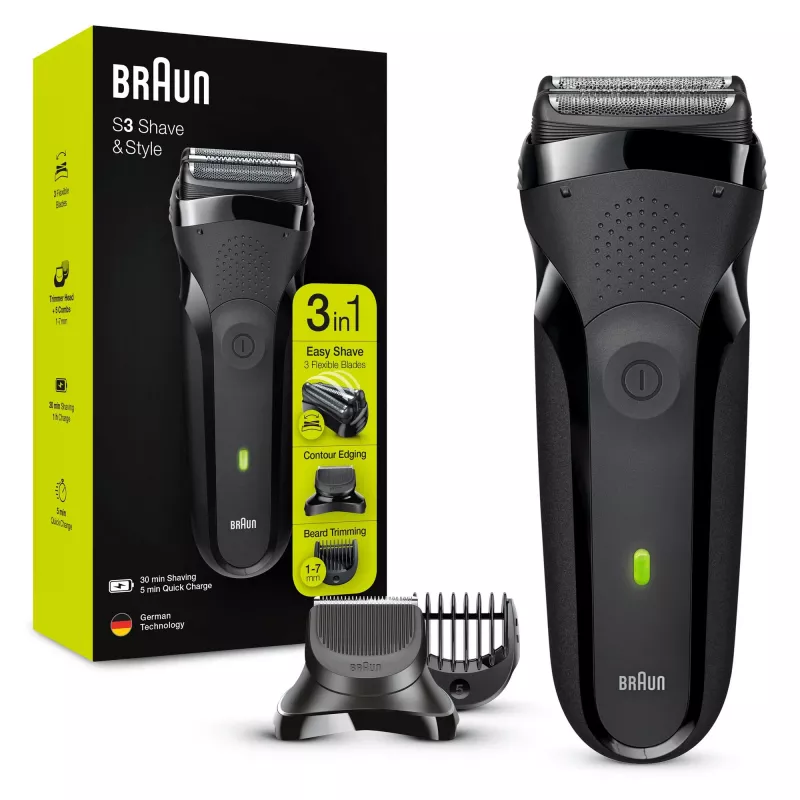 Braun Series 3 Shave&Style 300BT afeitadora eléctrica, afeitadora para hombre, negra