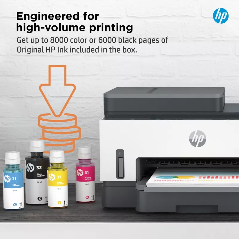 HP Smart Tank 7305 impresora inalámbrica todo en uno color, impresión a doble cara; copiadora, escáner