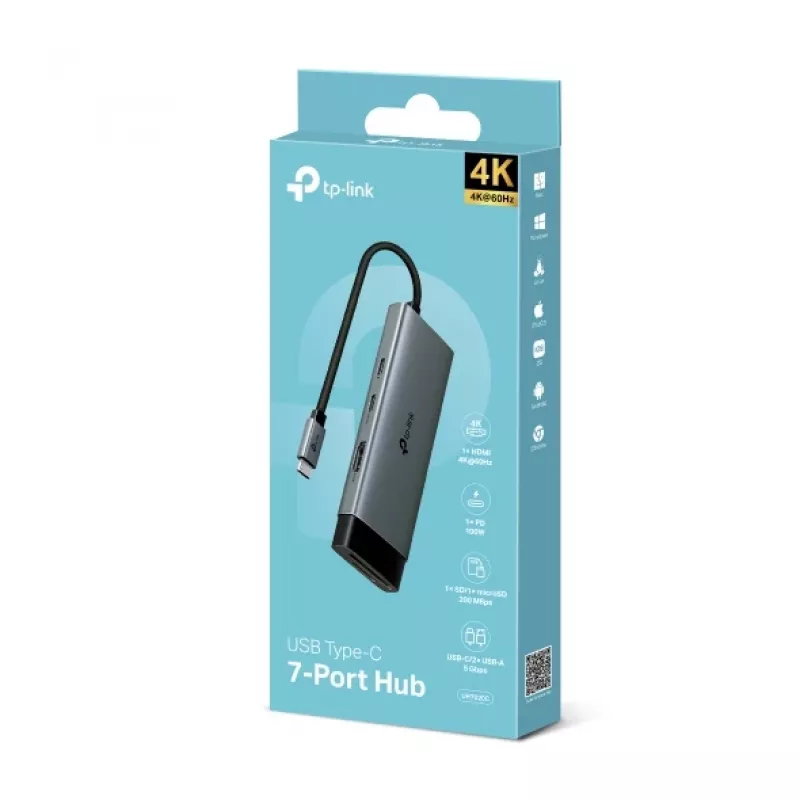 TP-Link UH7020C concentrador de interfaz USB 3.2 Gen 1 (3.1 Gen 1) Type-C 5000 Mbit/s