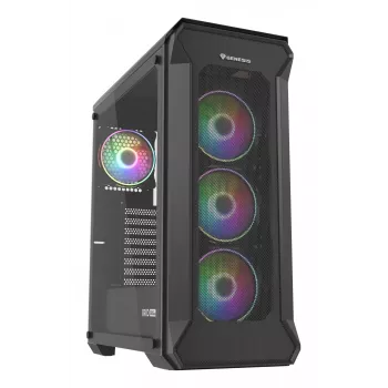 GENESIS Irid 505 ARGB Torre Midi negra, transparente
