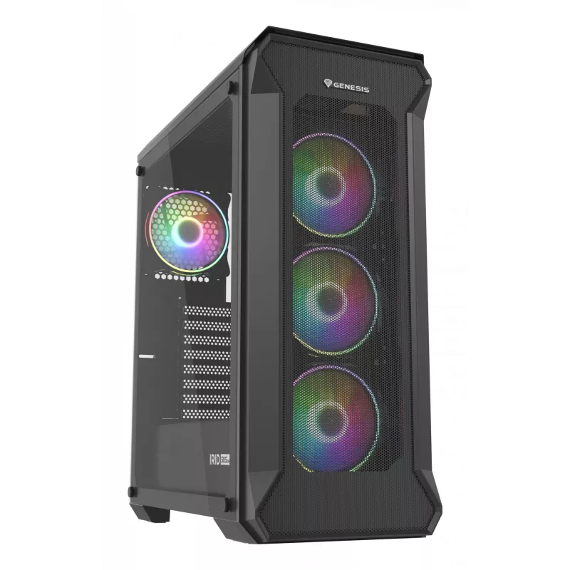 GENESIS Irid 505 ARGB Torre Midi negra, transparente