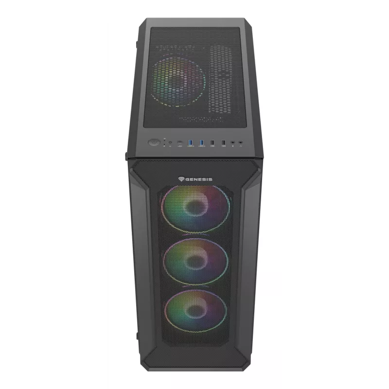GENESIS Irid 505 ARGB Torre Midi negra, transparente