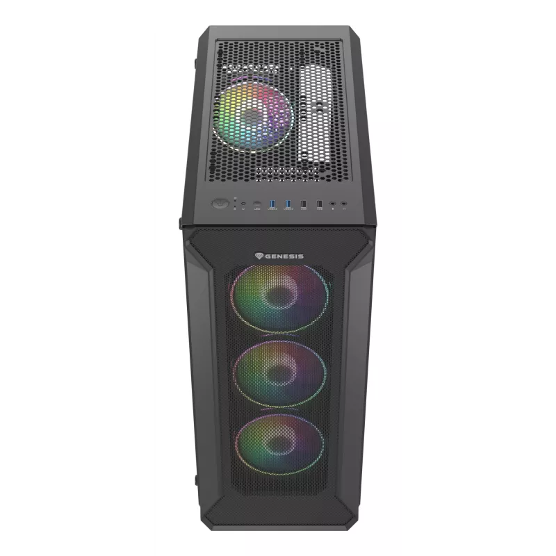 GENESIS Irid 505 ARGB Torre Midi negra, transparente