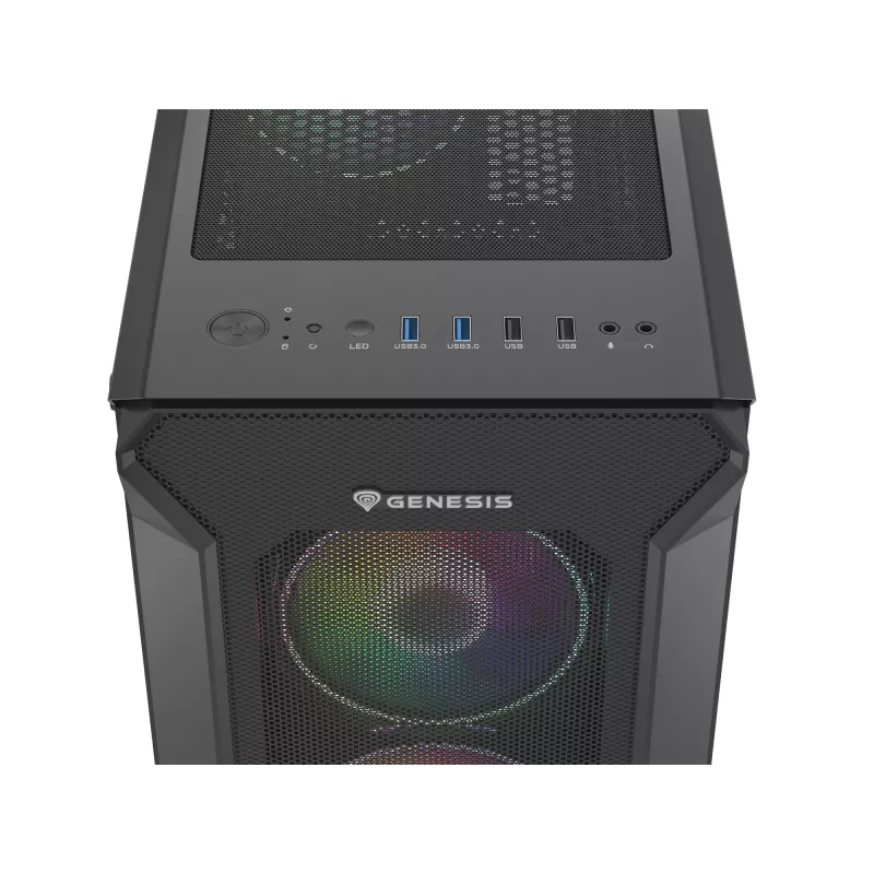 GENESIS Irid 505 ARGB Torre Midi negra, transparente
