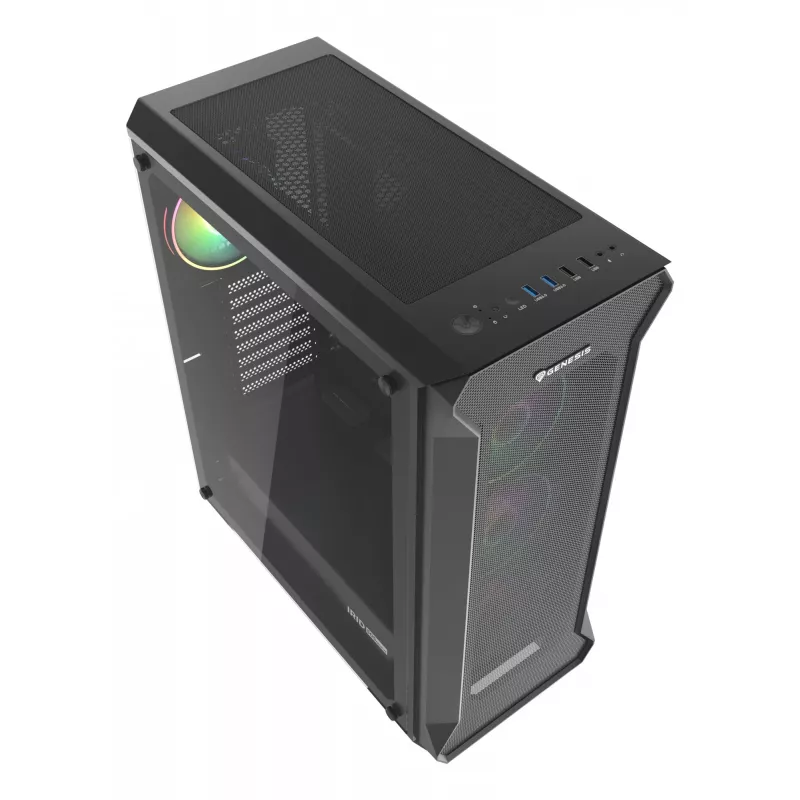 GENESIS Irid 505 ARGB Torre Midi negra, transparente