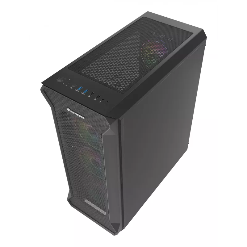 GENESIS Irid 505 ARGB Torre Midi negra, transparente