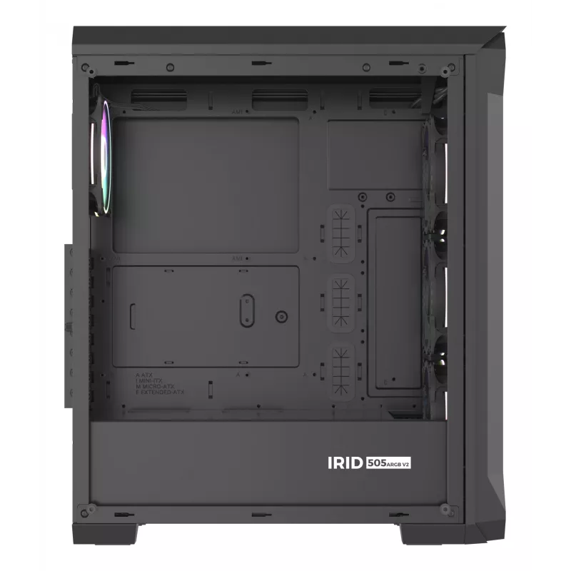 GENESIS Irid 505 ARGB Torre Midi negra, transparente