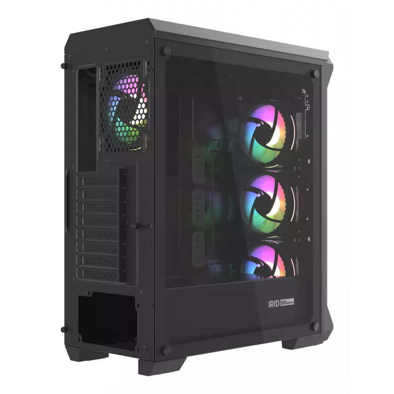 GENESIS Irid 505 ARGB Torre Midi negra, transparente