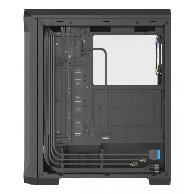 GENESIS Irid 505 ARGB Torre Midi negra, transparente