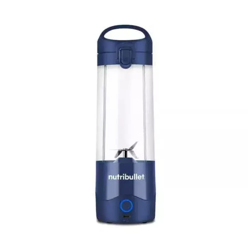 Batidora deportiva NUTRIBULLET Portable 0,475 L, a batería, cuchillas de acero inoxidable, recipiente de Tritan, azul oscuro