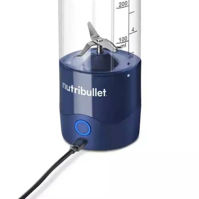 Batidora deportiva NUTRIBULLET Portable 0,475 L, a batería, cuchillas de acero inoxidable, recipiente de Tritan, azul oscuro