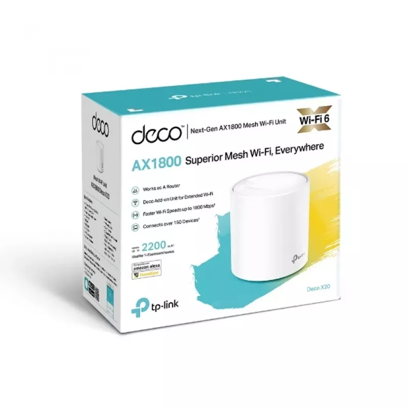TP-Link AX1800 Whole Home Mesh Wi-Fi 6 System, blanco, interior, router mesh, alimentación, FCC
