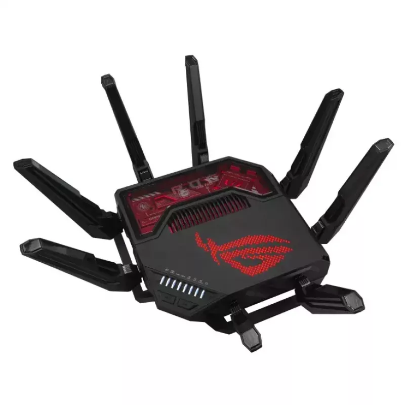 ASUS ROG Rapture GT-BE19000 router WLAN Multi-Gigabit Ethernet tribanda (2,4 GHz / 5 GHz / 6 GHz) negro, rojo