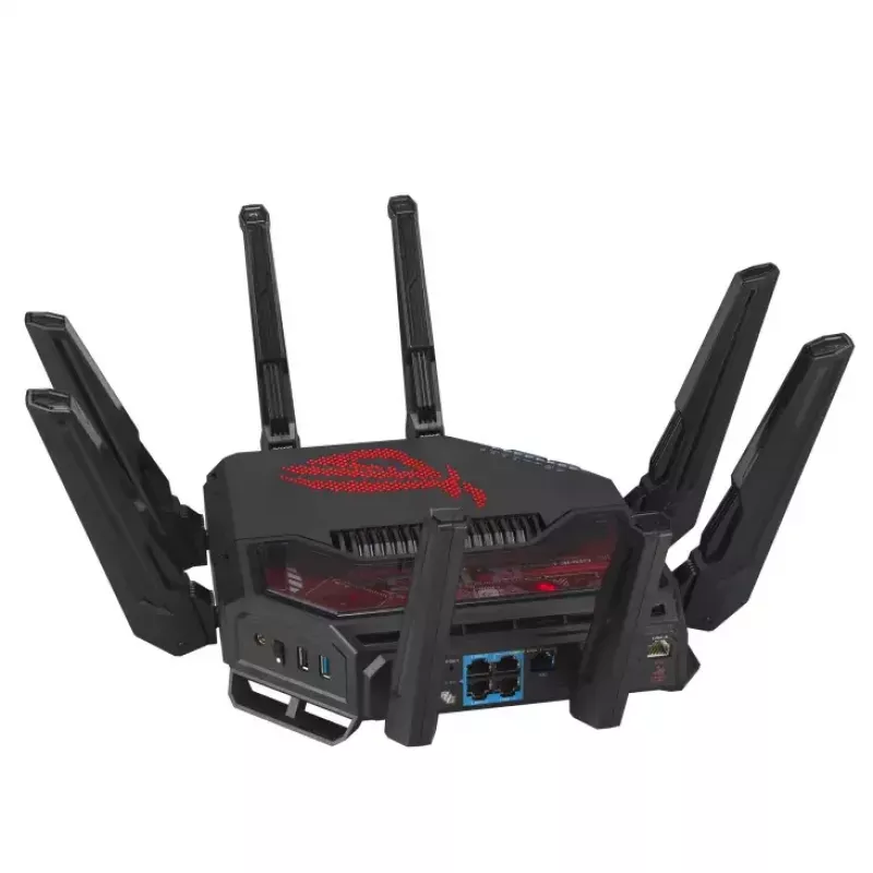 ASUS ROG Rapture GT-BE19000 router WLAN Multi-Gigabit Ethernet tribanda (2,4 GHz / 5 GHz / 6 GHz) negro, rojo