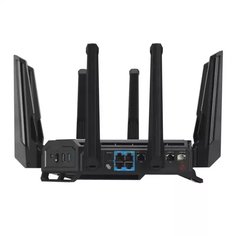 ASUS ROG Rapture GT-BE19000 router WLAN Multi-Gigabit Ethernet tribanda (2,4 GHz / 5 GHz / 6 GHz) negro, rojo