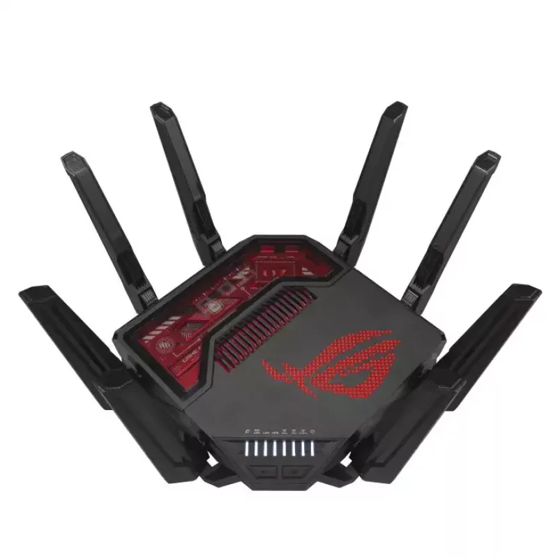 ASUS ROG Rapture GT-BE19000 router WLAN Multi-Gigabit Ethernet tribanda (2,4 GHz / 5 GHz / 6 GHz) negro, rojo